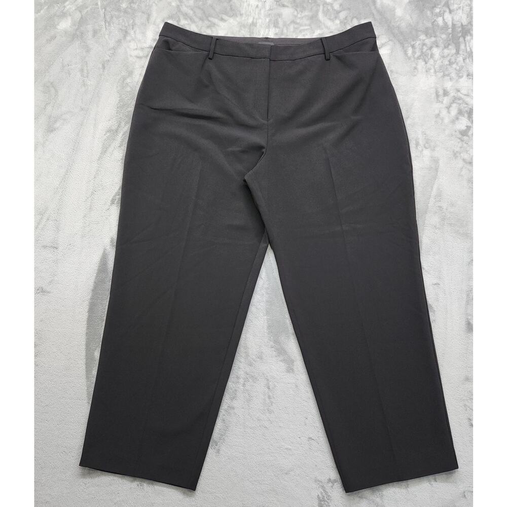 Halogen Pants Womens 24W Black High Rise Straight Leg Stretch Office Career